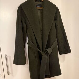 Babaton Olive Green Belted Coat
